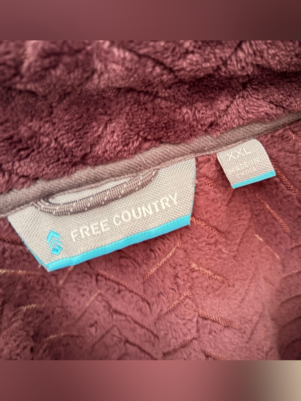 Free Country Plush Full-Zip Jacket in Deep Plum - Picture 4 of 4